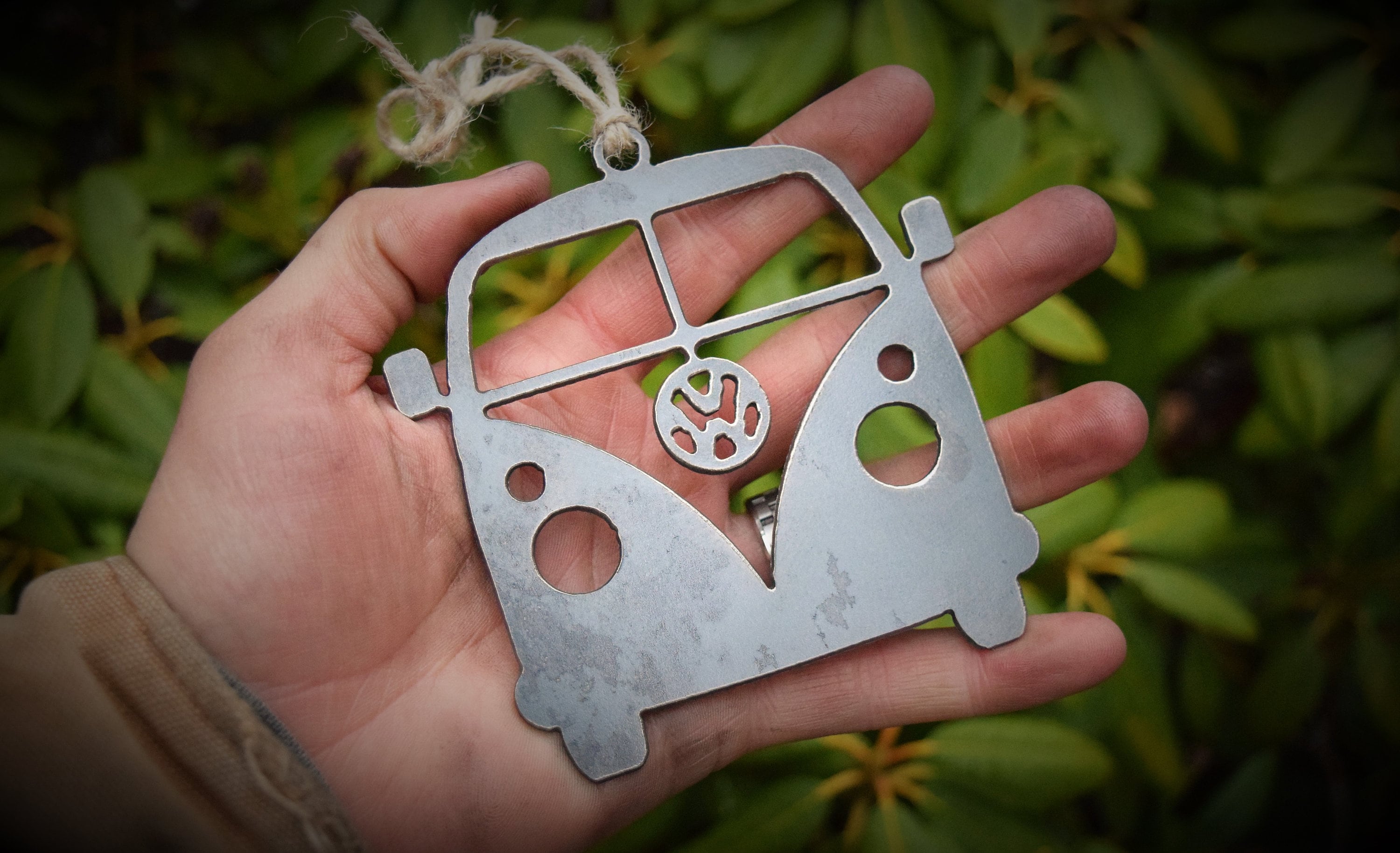 VW Bus Ornament Metal | Volkswagen Ornament | Vintage Car | Raw Steel…