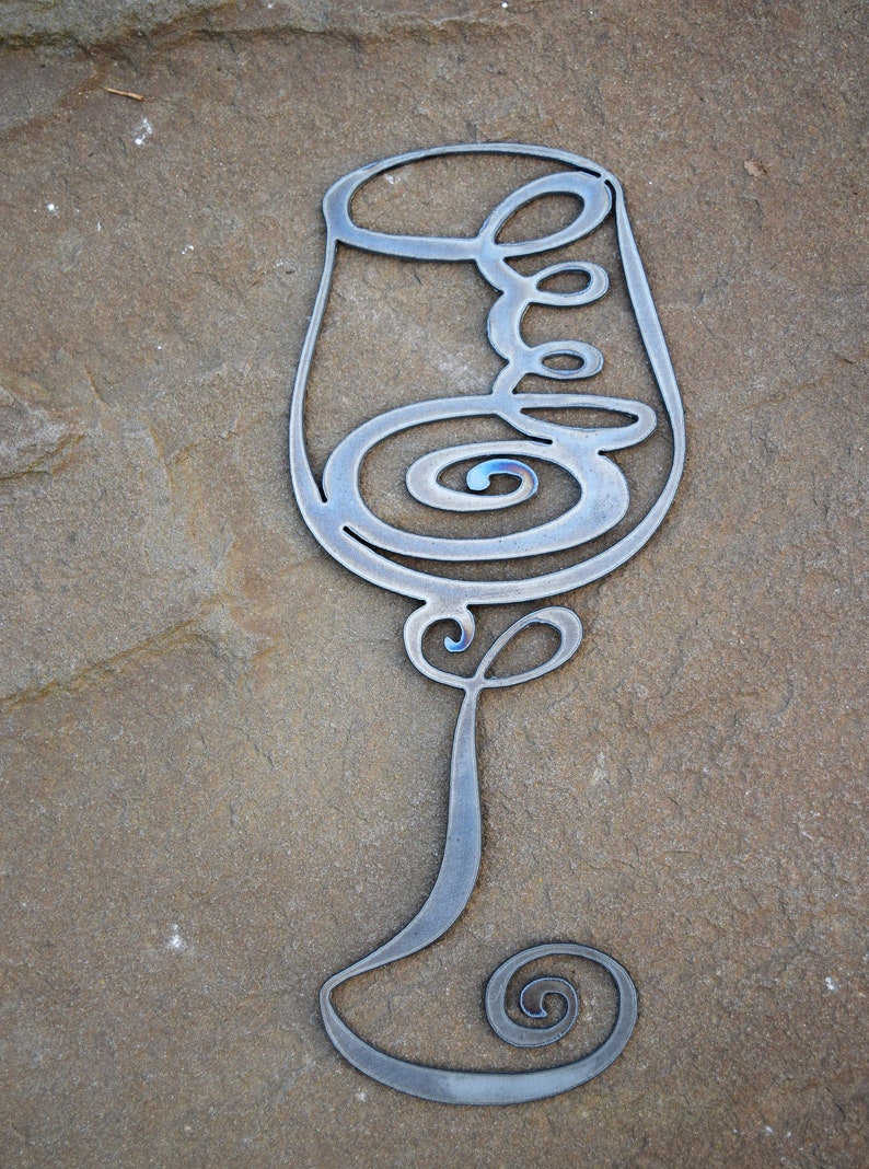Fancy Metal Wine Glass Abstract Metal Wine Glass Swirly Etsy
