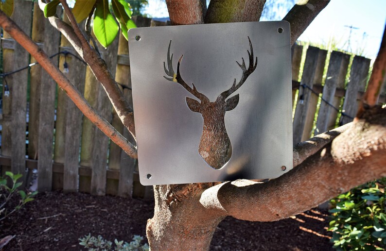 Metal Deer Cutout Silhouette Sign Custom Deer Sign Hunters Etsy