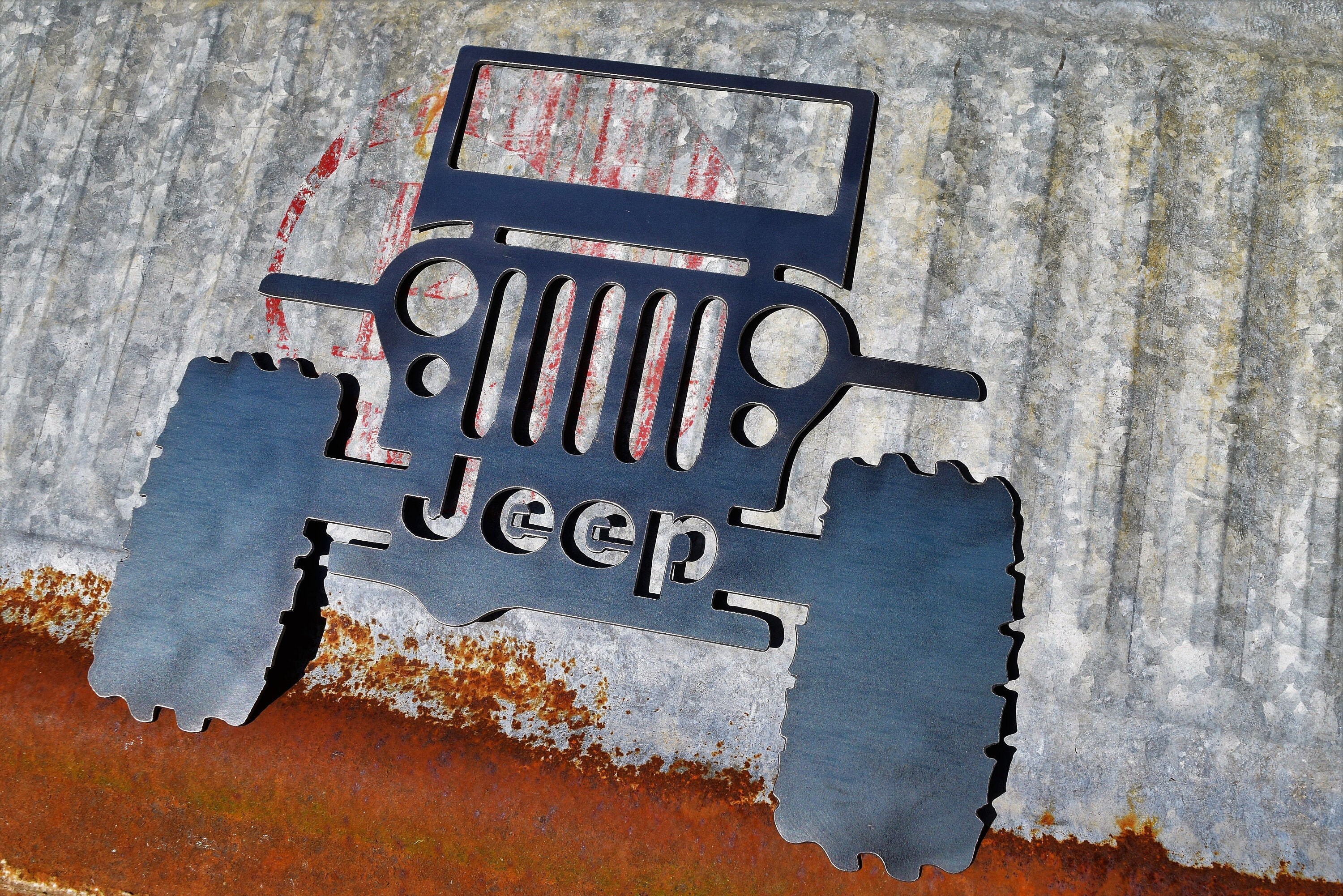 Jeep Metal Rustic Sign Off Roading Explore Trails Adventure Etsy