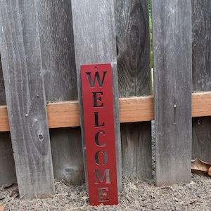 Vertical Metal Welcome Sign Metal Wall Art Monogram Metal ArtMetal Wall Decor Custom Metal SignsVintage Sign image 9