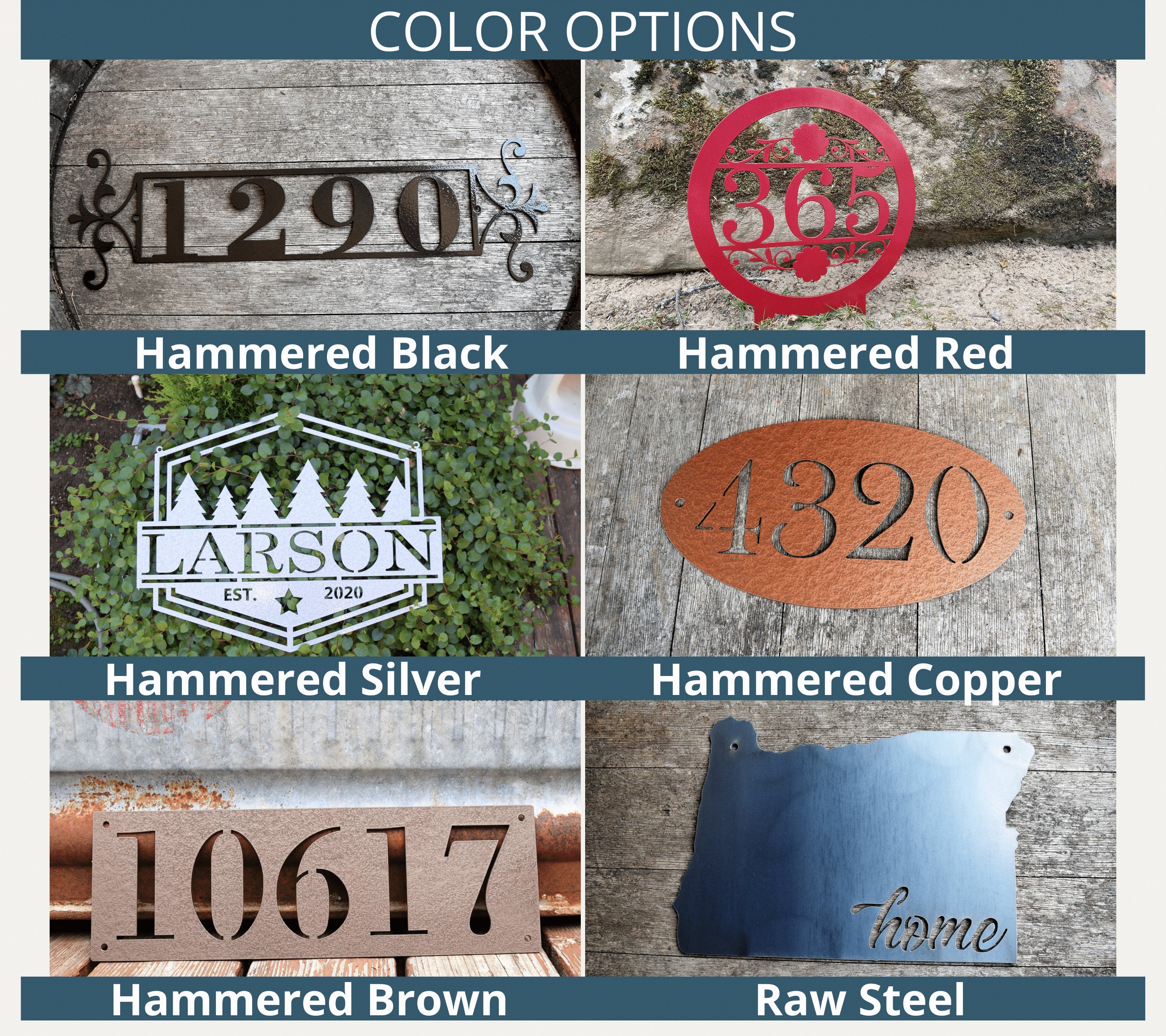 Metal Oval Address Sign: Custom House Number Plaque - Etsy