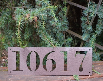 Personalized Metal House Number Sign: Horizontal Address Plaque