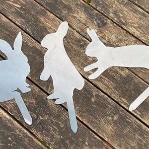 Rabbit Garden Stakes Bunny Yard Stakes Staked Yard Art Metal Staked Rabbits Custom Yard Art Easter Yard Art Easter Bunny Yard 3 Rabbit Bundle