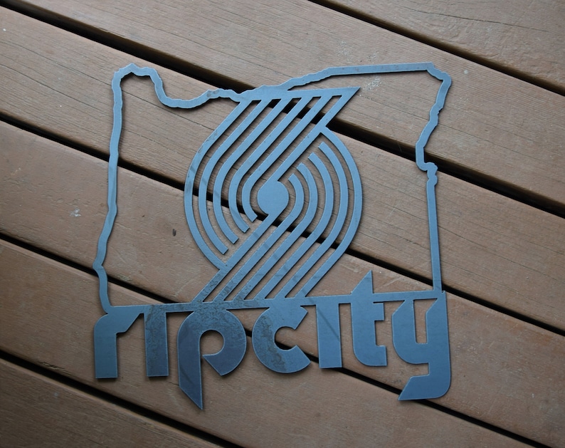 Rip City Portland Trailblazers Metal Sign Custom Metal Sign Etsy