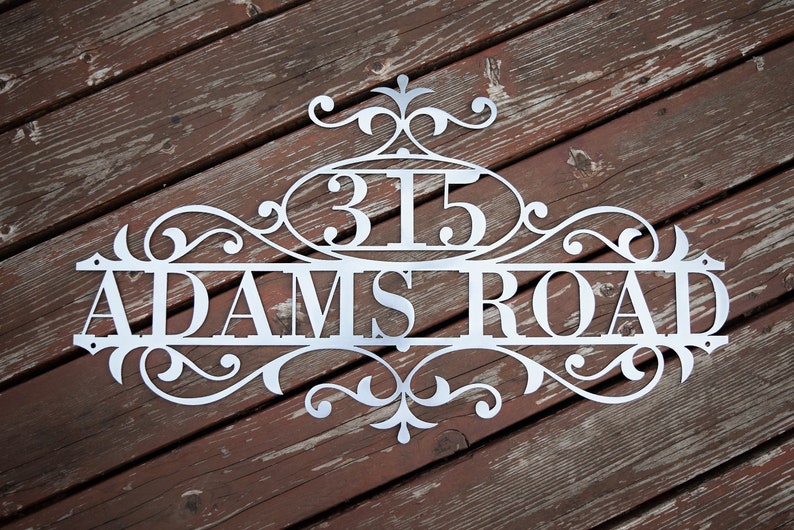 Horizontal Oval Metal Outdoor Home Address Sign Custom Etsy