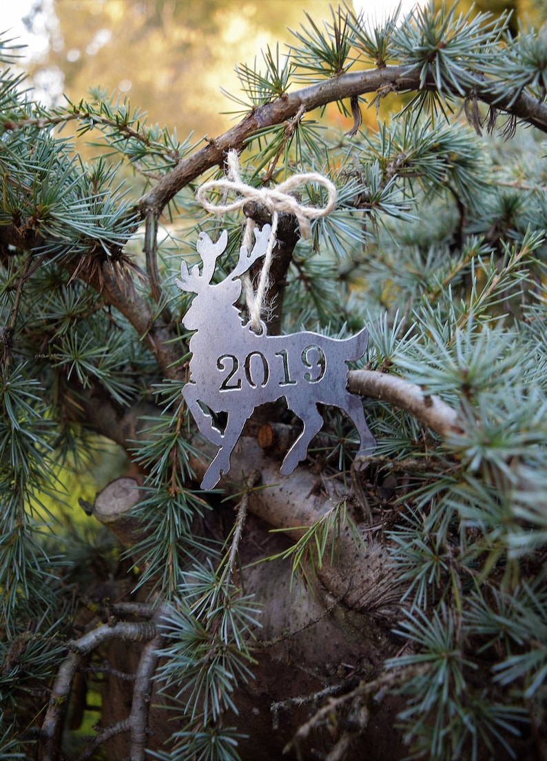 Metal Reindeer Ornaments Christmas Ornament Deer Ornament Etsy