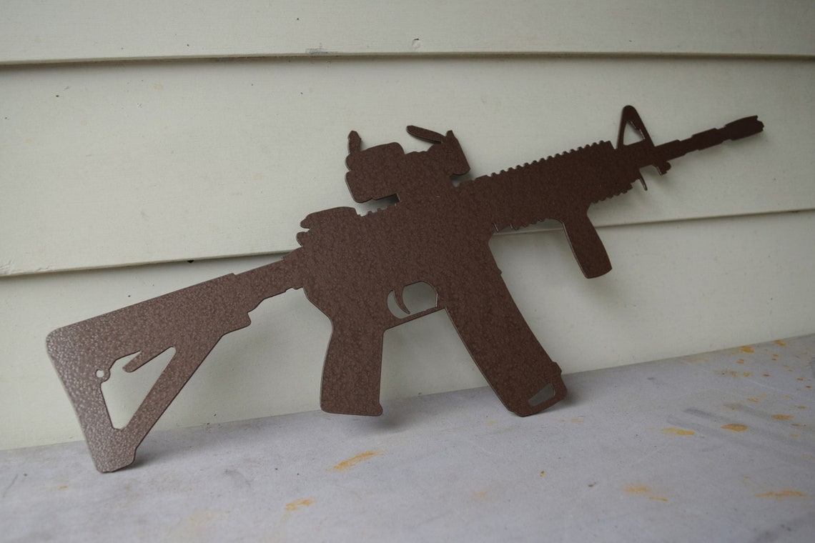 AR-15 Metal Gun Sign | Custom Metal Wall Art | Military Sign | Firearm ...