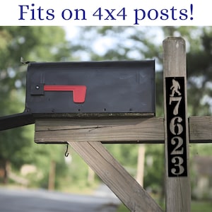 3 Inch Sasquatch Metal Home Address Sign | Personalized House Number Plaque | Mailbox Sign | Metal House Numbers | Number Plaque | 4x4 Post