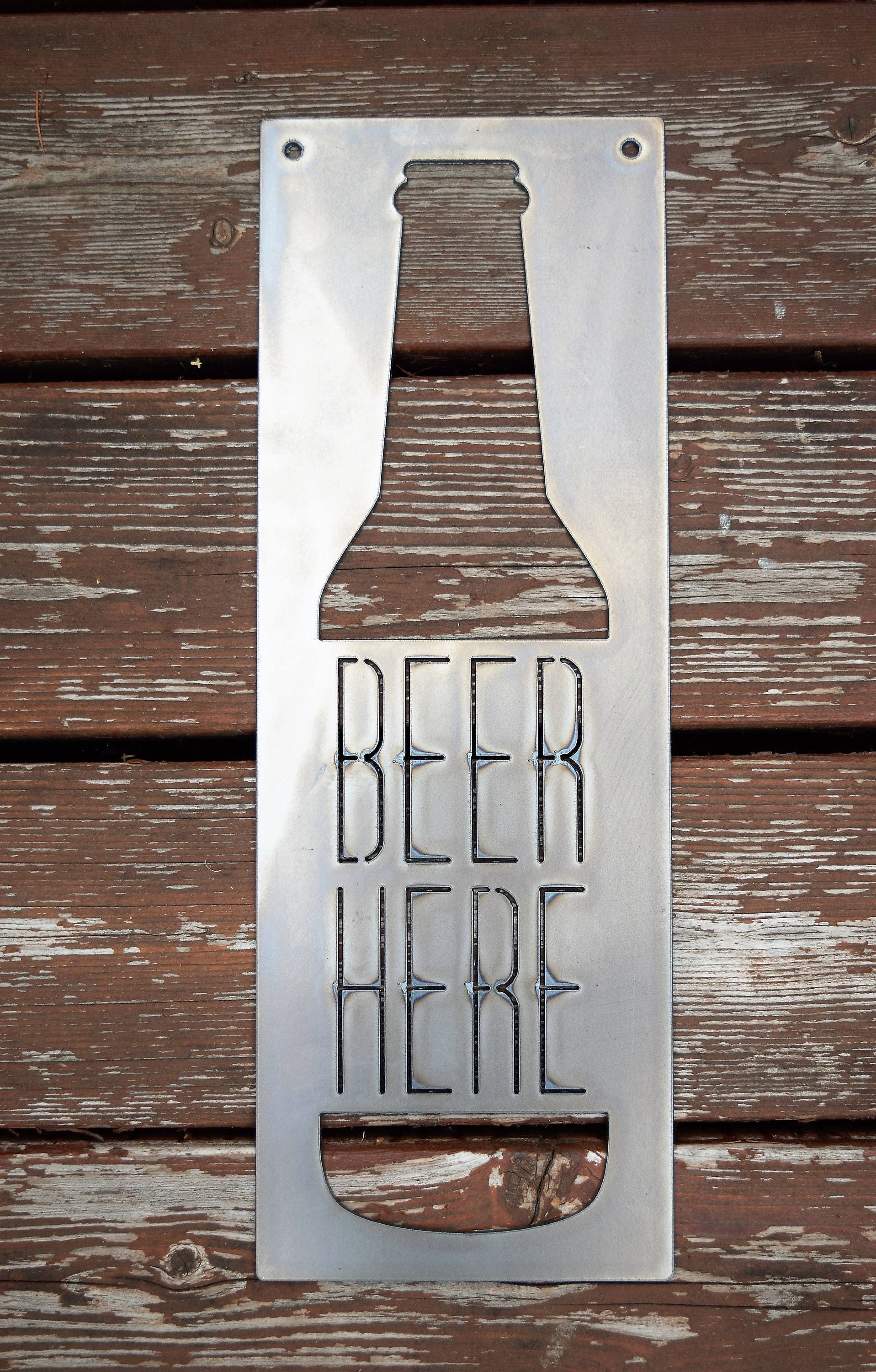 Beer Here Metal Sign Garage Man Cave Sign Personalized Etsy