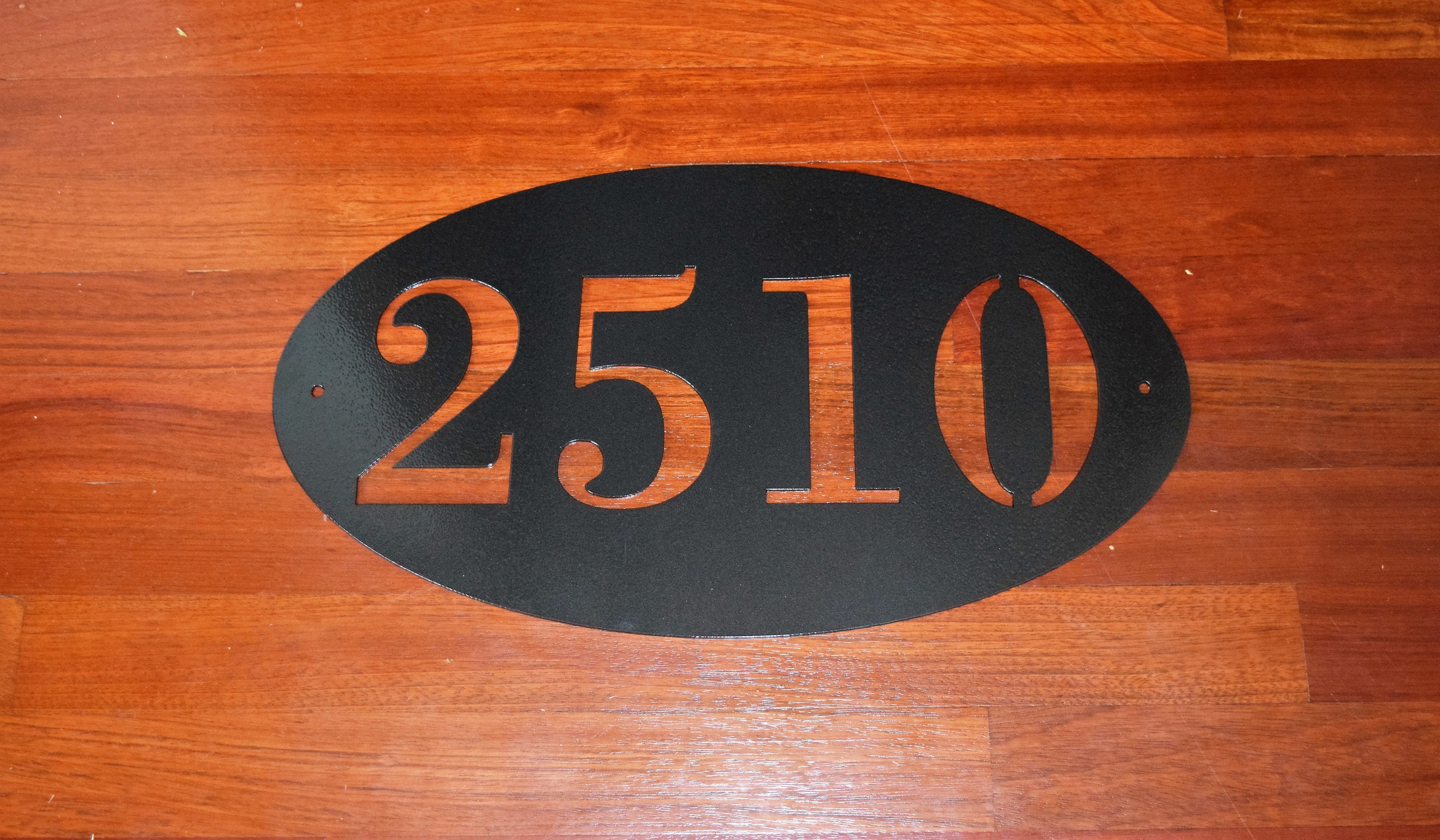 Metal Oval Horizontal Address Sign| Custom House Number Plaque |Addre…
