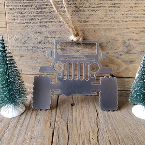 WHITE Personalized Christmas Tree Ornament Jeep 4X4