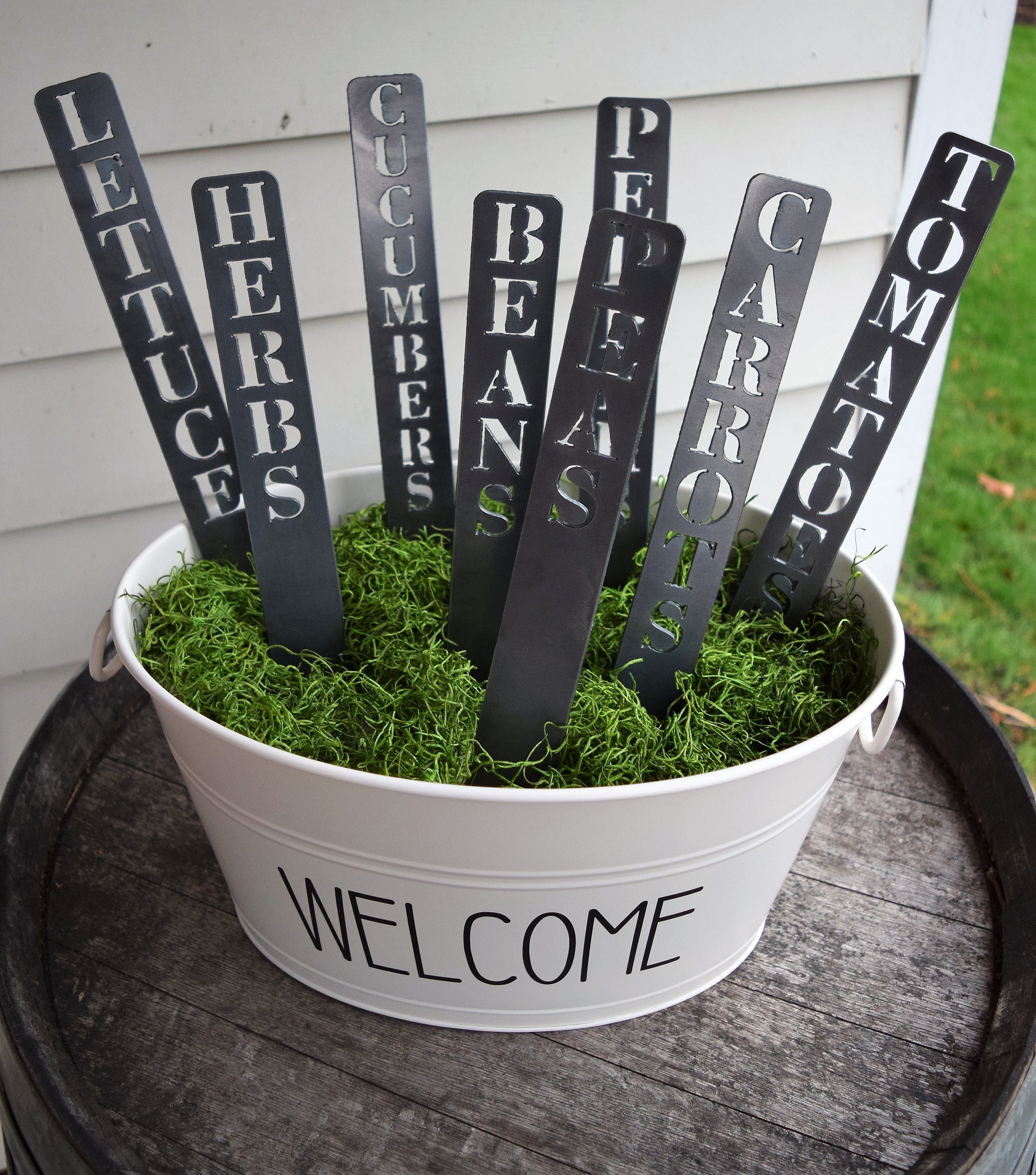 Set of Metal Garden Markers Plant Stakes Herb Markers Etsy