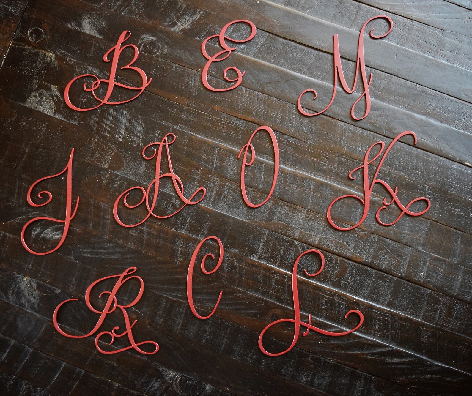 Metal Monogram Letter Ornaments Christmas Ornaments Etsy