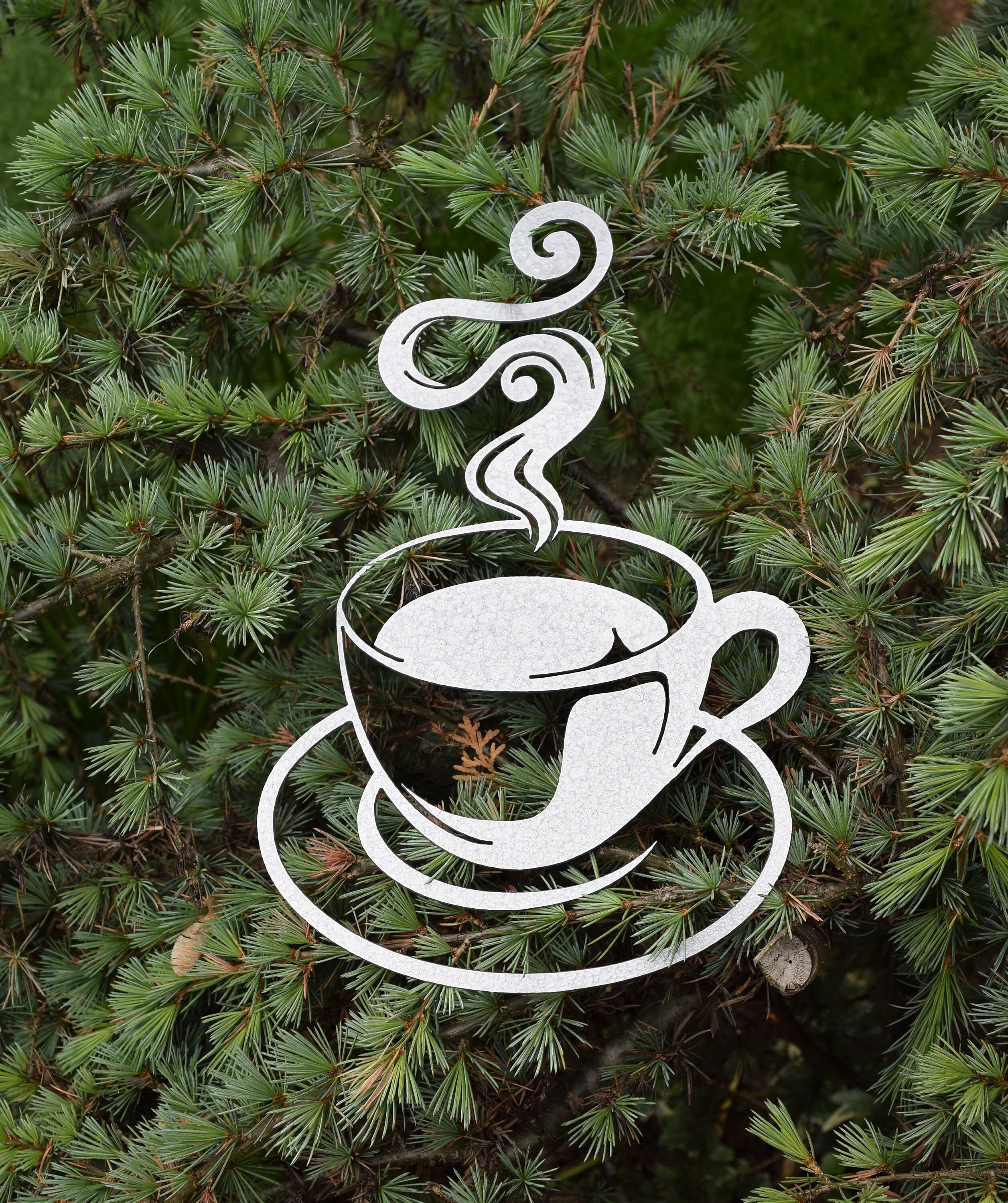 Large Metal Coffee Cup Sign Metal Wall Decor Art