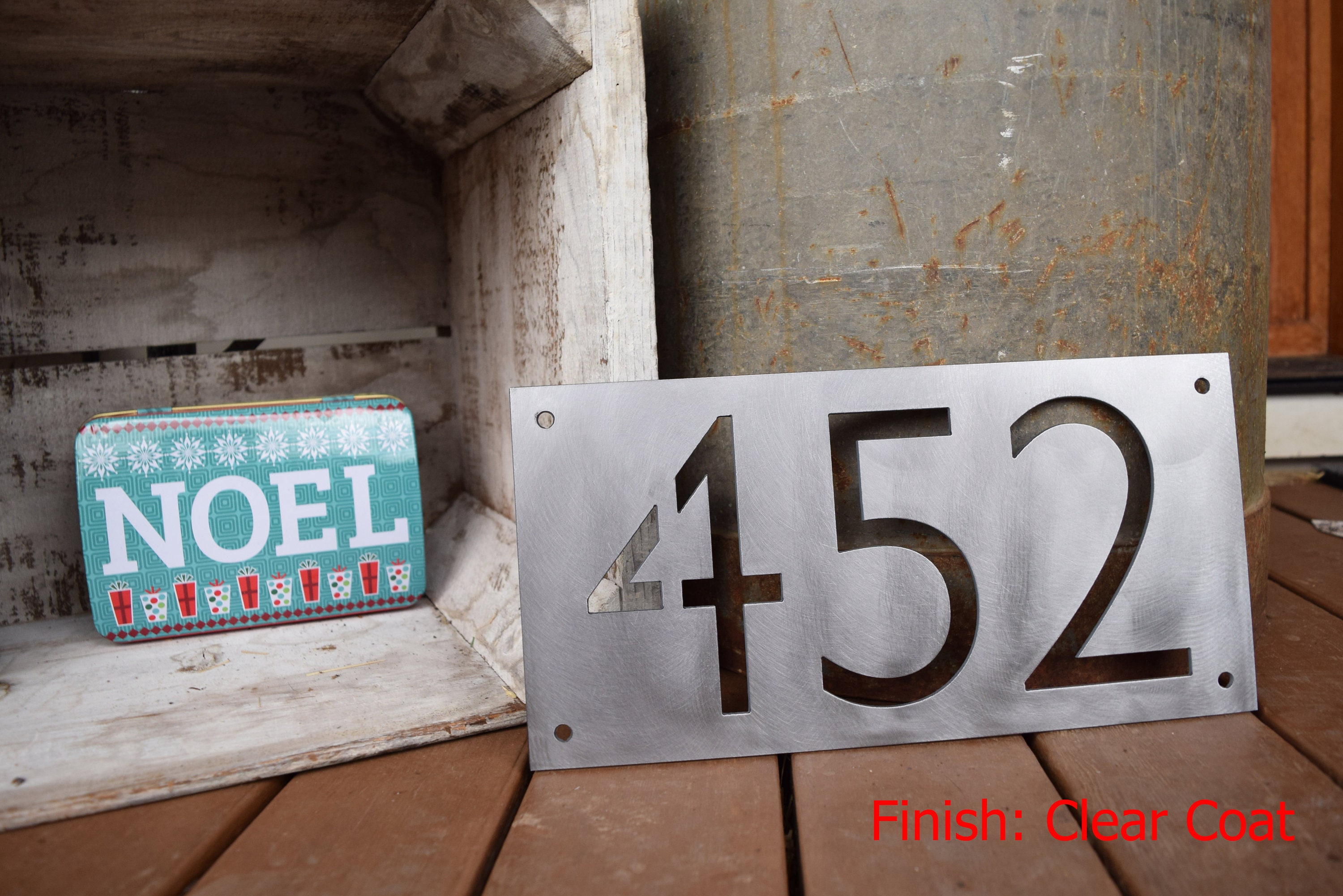 Metal Horizontal Home Address Sign Modern Font ...