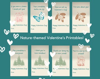 Nature-themed Valentines Printables-Digital Download