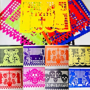 Papel Picado 100 Piezas Día de Muertos, 100 Piezas Papel Picado Día de los Muertos