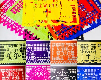 Papel Picado 100 Pieces Day of the Dead, 100 Piezas Papel Picado Dia de los Muertos