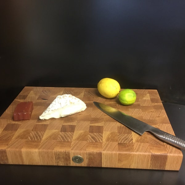 End Grain Chopping Board - American Oak - Large