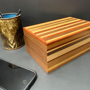 Timber "Allsorts" Jewellery or Keepsake Box - Mixed Timbers