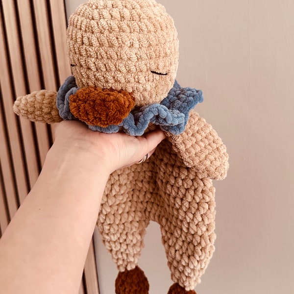 Instructions au crochet pour un doudou canard pour bébé, cadeau de naissance, crochet doudou canard soi même en laine chenille