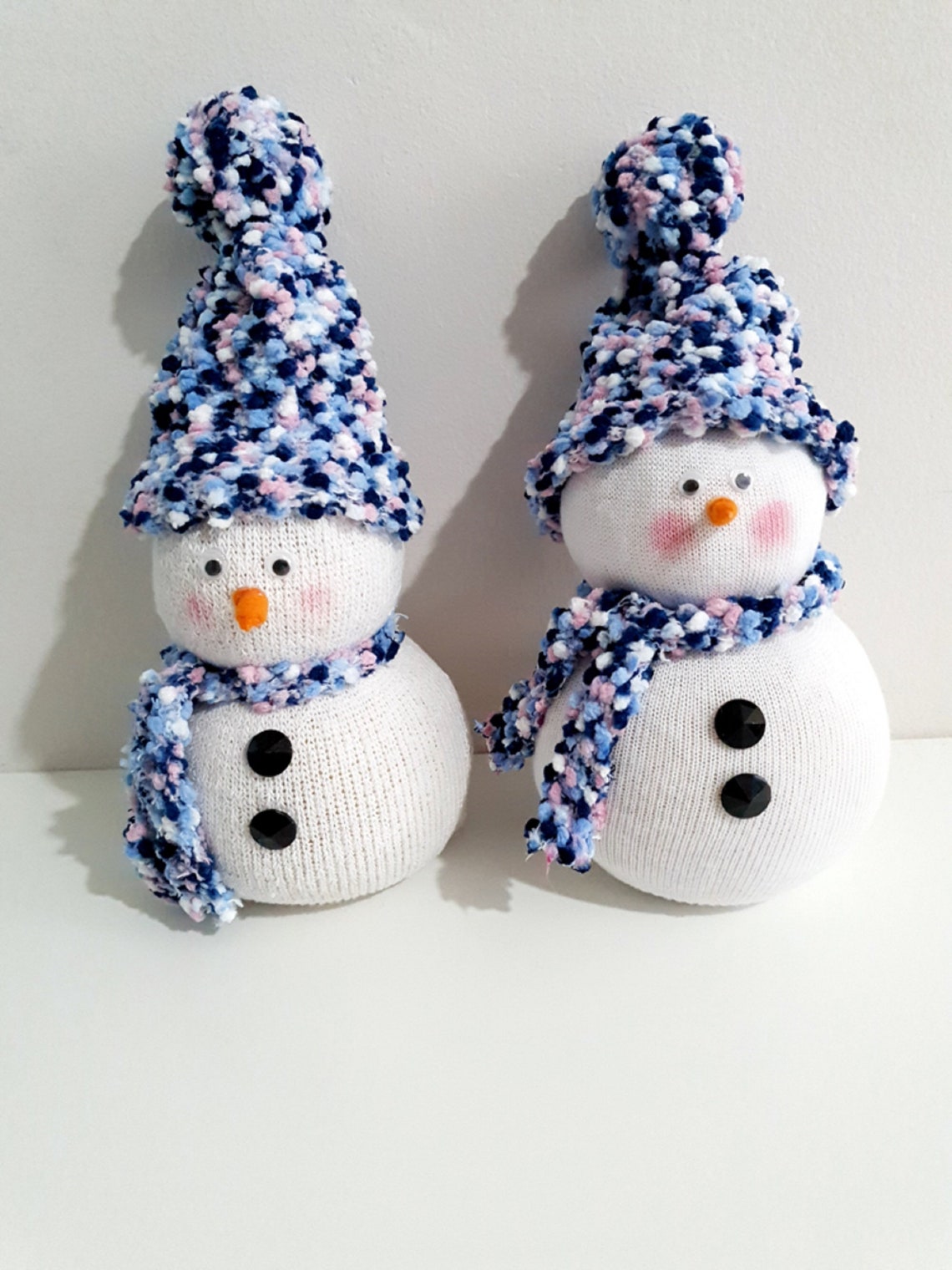Handmade Bespoke Rice Filled Sock Snowman, Christmas Ornament