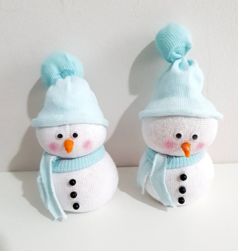 Bespoke handmade rice filled sock Snowman Christmas ornament Etsy