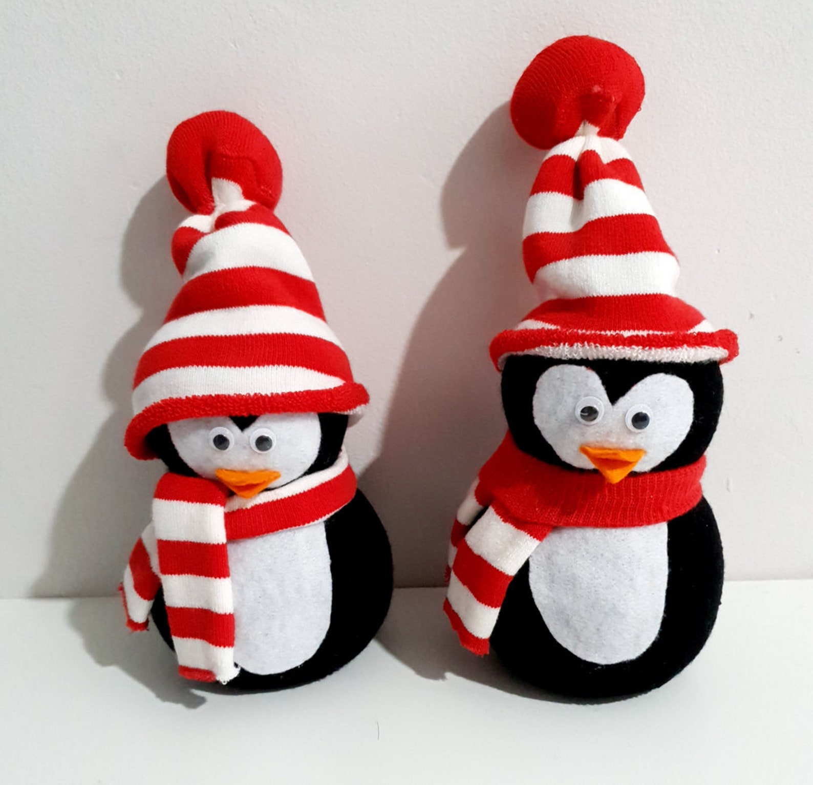 Bespoke Handmade Rice Filled Sock Penguin, Christmas Ornament Etsy