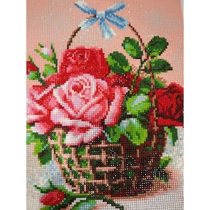 Diamant Malerei KORB ROSEN AZ-1451