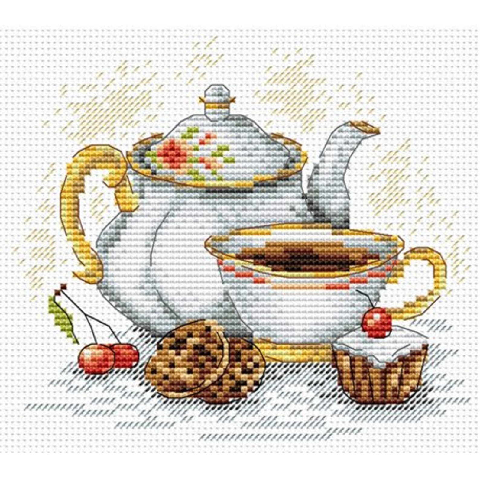 Вышивка крестом схемы утро. Наборы для вышивания Жар-птица м-092. Вышивка крестом чаепитие МП студия. Вышивка для кухни. Вышивка кухонная тематика.