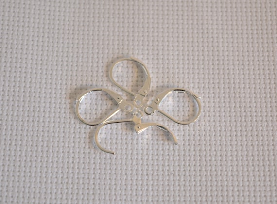 10 pcs 925 Sterling Silver DIY Beadings Findings Earring Hooks Leverback art.348