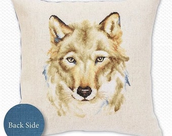 Cross Stitch Kit Pillow Wolf PB-164