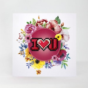 Kit di pittura a diamante biglietto I LOVE YOU WC0157