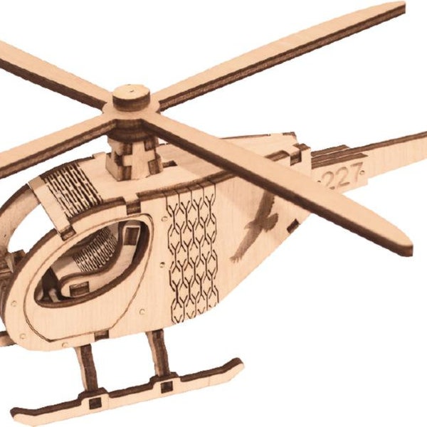 Designer multiplex bouwpakket Helikopter F-065