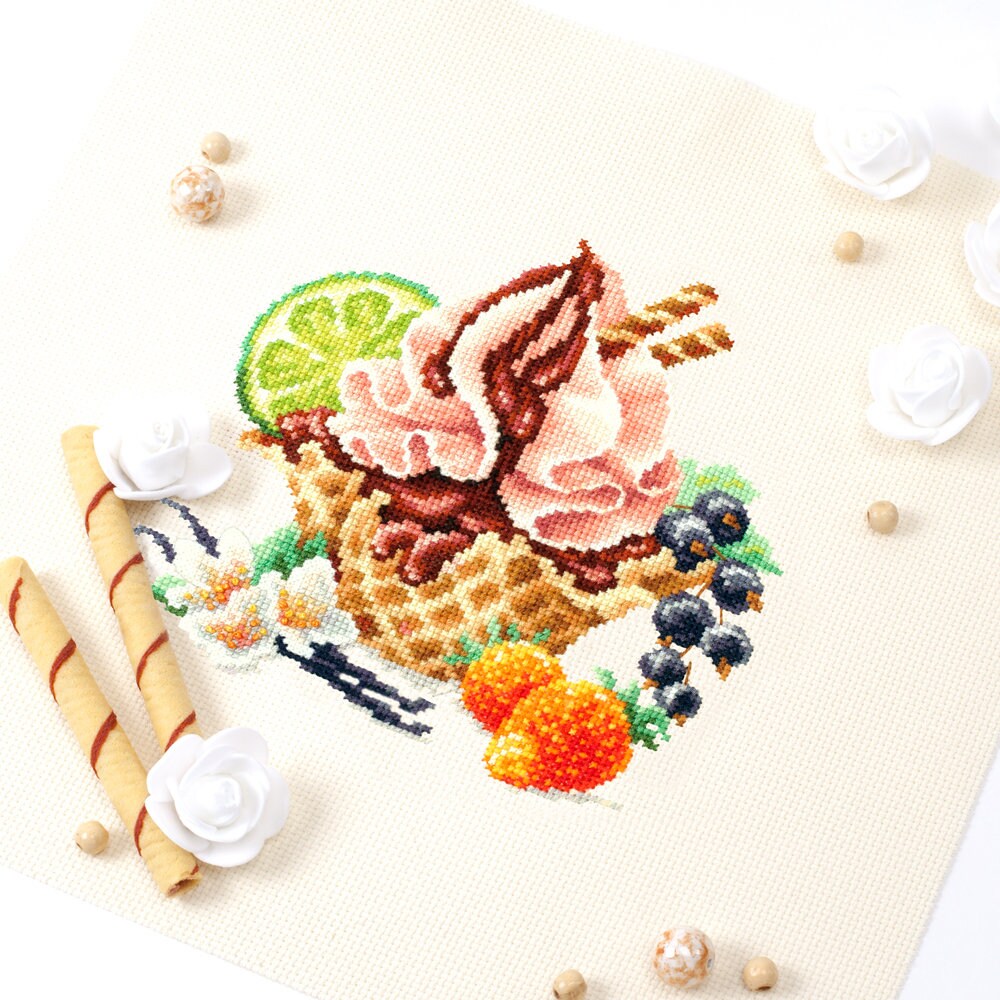 クロスステッチキット バニラアイスクリーム アート 120-071 - Etsy 日本