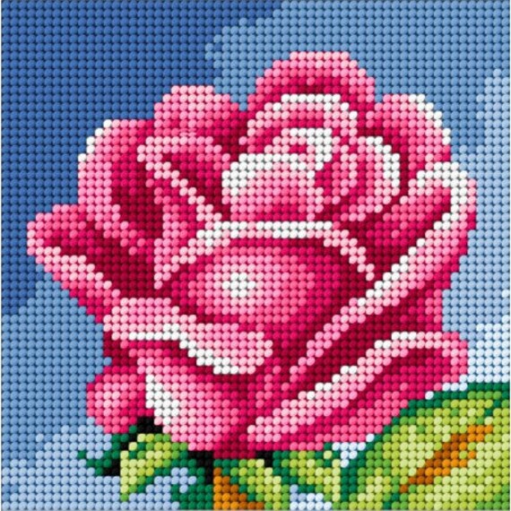 TAPESTRY CANVAS Rose 15x15cm 2445D Etsy