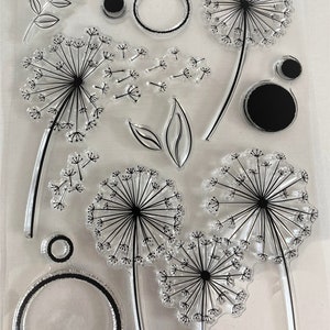 1 pz. Timbro in silicone trasparente con motivo a dente di leone fai da te scrapbooking