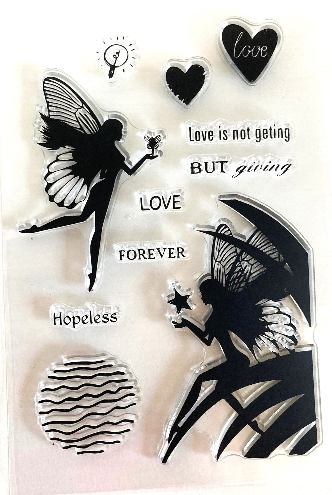 Clear Stamp Fairy and Love for Scrapbooking Transparent Silicone Rubber ...