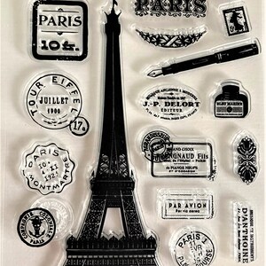 Sello de silicona transparente de París para álbum de recortes, decoración artesanal, sello de goma