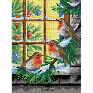 タペストリー キャンバス クリスマスを待つ 30 x 40 cm 2978J