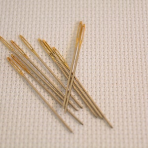 10 psc Golden/Silver Tail Embroidery Fabric Cross Stitch Needles Size 26 For 14CT Stitch Cloth Sewing Kit