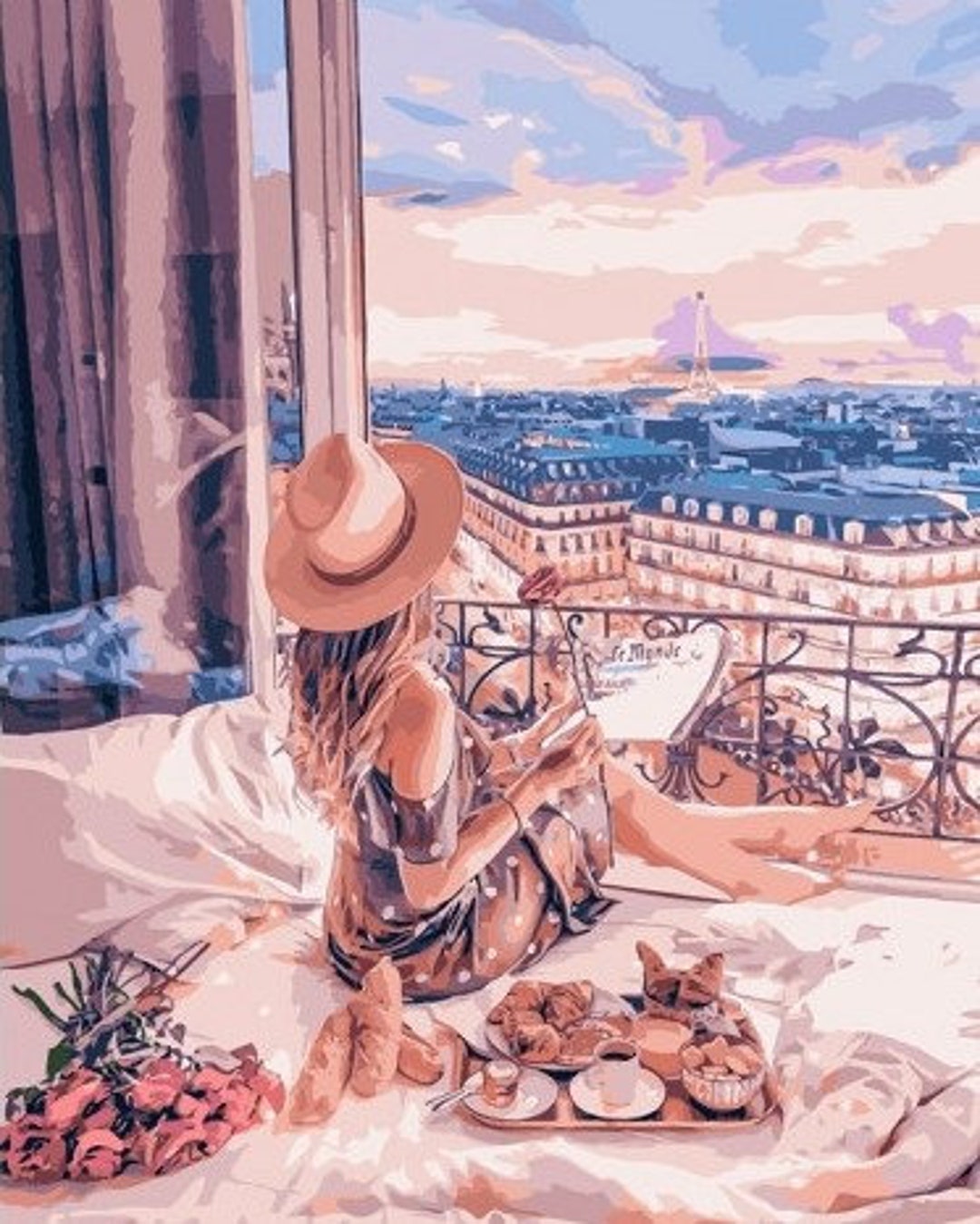 Malen nach Zahlen Kit Feiertage in Paris 40 x 50 cm КНО4544 Gerahmt