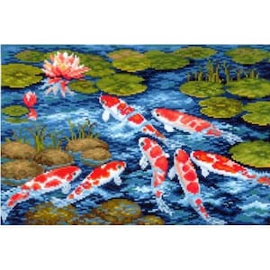 Cross Stitch Kit Koi Carps K-23
