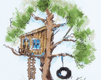 Cross Stitch Kit Tree house PS-1952