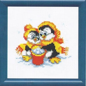 Kit de point de croix pingouins art. 235