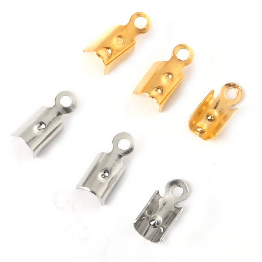 Caps For Ropes 15 Pcs Cord Crimp End Caps for Necklace Bracelet Ropes Cords Connectors ...
