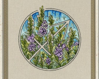 Kit de point de croix Horoscope floral Sagittaire TSG-009