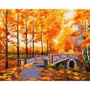 Paint by numbers kit AUTUMN PARK 40X50 CM S014 Framed