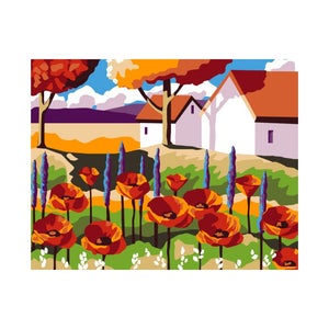 Paint by numbers kit Garden with Poppies